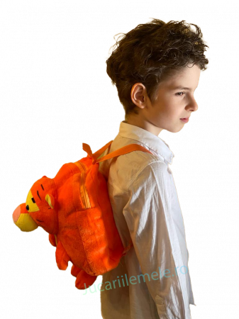 Rucsac din plus de tip ghiozdanel pentru copii cu Tigru - Portocaliu [4]