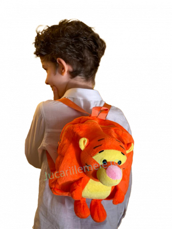 Rucsac din plus de tip ghiozdanel pentru copii cu Tigru - Portocaliu [1]
