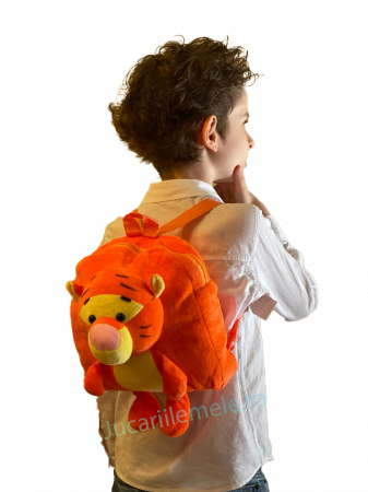 Rucsac din plus de tip ghiozdanel pentru copii cu Tigru - Portocaliu [2]