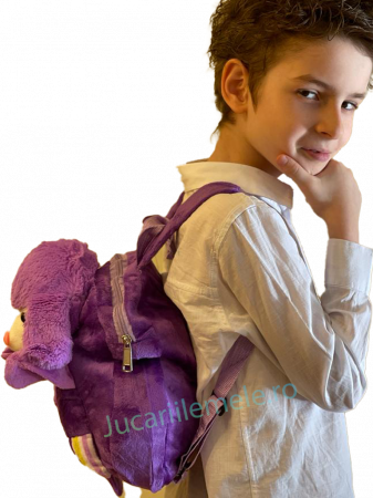 Rucsac din plus de tip ghiozdanel pentru copii Mov cu Poodle [4]