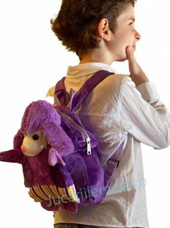Rucsac din plus de tip ghiozdanel pentru copii Mov cu Poodle [2]
