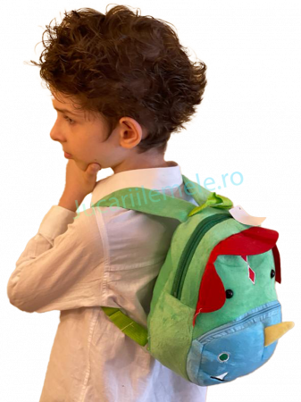 Rucsac din plus de tip ghiozdanel pentru copii Multicolor cu Dinozaur Vesel [2]