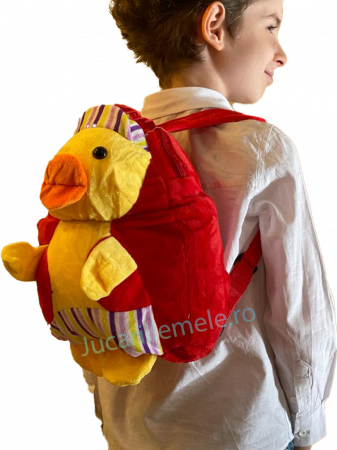 Rucsac din plus de tip ghiozdanel pentru copii Rosu cu Rata [1]