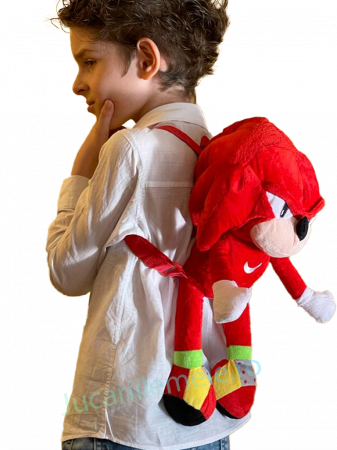 Rucsac din plus de tip ghiozdanel pentru copii Rosu Knuckles the Echidna [1]