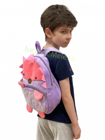 Rucsac din plus de tip ghiozdanel pentru copii Roz/Mov Catelus [1]