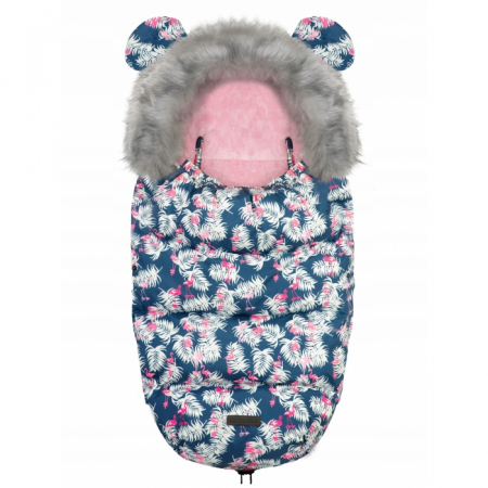 Jucarii de exterior - Sac de dormit 95 x 48 cm Ricokids Elmi 720012 - Bleumarin cu flamingo