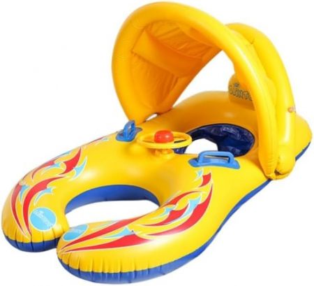 Bebe 9 luni+ - Saltea gonflabila Mama si Bebe, parasolar detasabil - model cu volan
