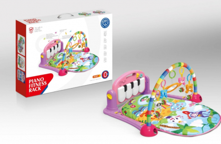 Saltele interactive - Salteluta activitati cu arcada cu jucarii si pian roz