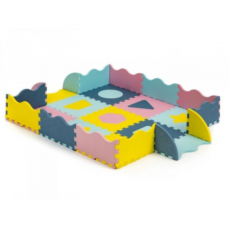 Pentru Bebe - Salteluta de joaca cu pereti, 25 elemente ECOEVA008 - Multicolora