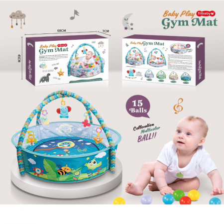 Pentru Bebe - Salteluta de Joaca pentru Bebe cu 5 Jucarii,15 Bile Incluse