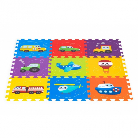 Camera copilului - Salteluta de joaca pentru copii 86 x 86 x 1 cm IPlay 0392 - Vehicule