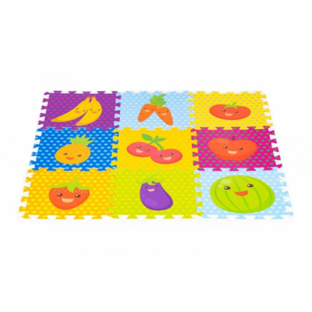 Camera copilului - Salteluta de joaca pentru copii 86 x 86 x 1 cm IPlay 0393 - Fructe si legume