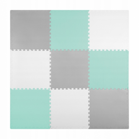 Camera copilului - Salteluta de joaca tip puzzle 180 X 180 cm Ricokids 7499 - Turcoaz - Gri