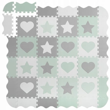 Camera copilului - Salteluta de joaca tip puzzle cu 16 elemente pentru copii, 151 x 151 cm, Ricokids 738100 - Mint