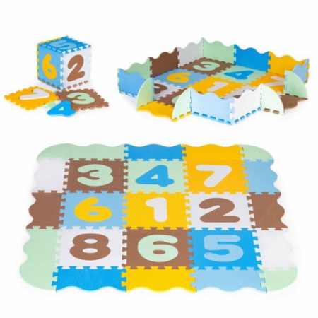 Camera copilului - Salteluta de joaca tip puzzle cu pereti, 25 elemente, Ecotoys 3255 - Multicolor