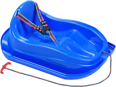 Jucarii de exterior - Saniuta Marmat Mini cu Spatar si Centura 3 Puncte Albastru - Copii 12 luni +