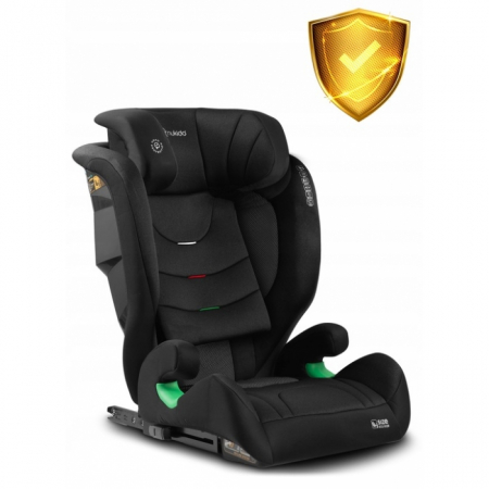 Carucioare si articole transport copii si bebelusi - Scaun auto cu ISOFIX Nukido Louis Soft, Grupa 100-150 cm (15-36 Kg), i-Size, omologare R129 - Negru