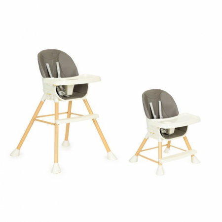 Scaune de masa bebe - Scaun de masa 2 in 1 pentru copii Ecotoys HA-018 - Gri