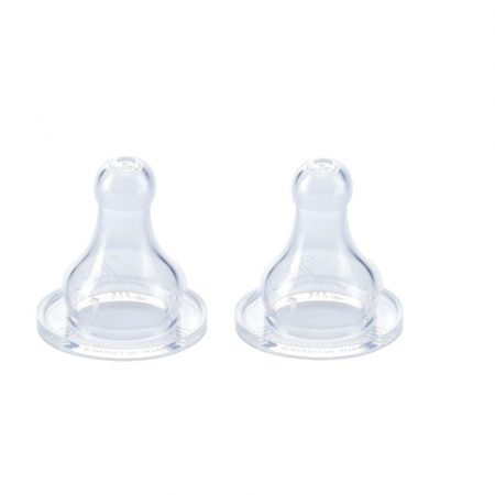 Pentru Bebe - Set 2 tetine silicon cu debit variabil 0 - 18 luni