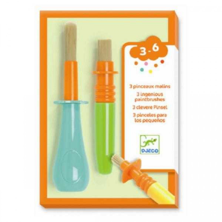 Pictura, modelaj si accesorii - Set 3 pensule ingenioase, Djeco