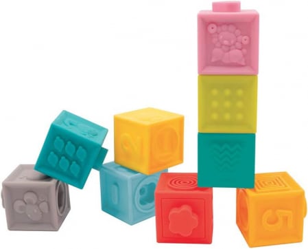 Pentru Bebe - Set 9 cuburi- Primul joc de construit al bebelusului, LUDI