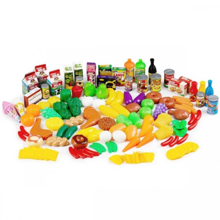 Jocuri de indemanare si dexteritate - Set alimente fructe si legume Ecotoys 120 buc