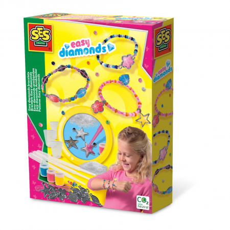 Jucarii Montessori - Set creativ pentru copii - Bratari cu margele si diamante
