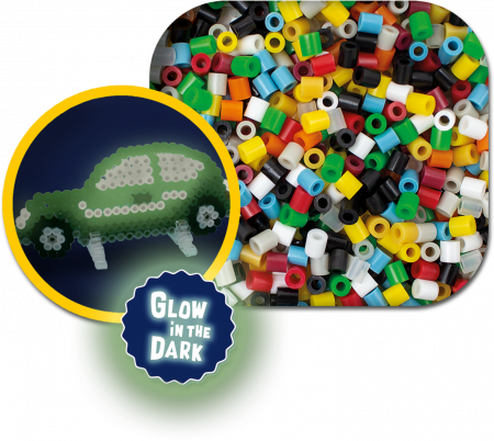 Set creativ Beedz - Margele de calcat Masina Glow in the Dark [2]