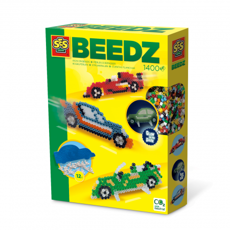 Masinute - Set creativ Beedz - Margele de calcat Masina Glow in the Dark