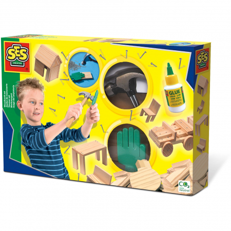 Copii 3 ani+ - Set creativ - Constructii din lemn