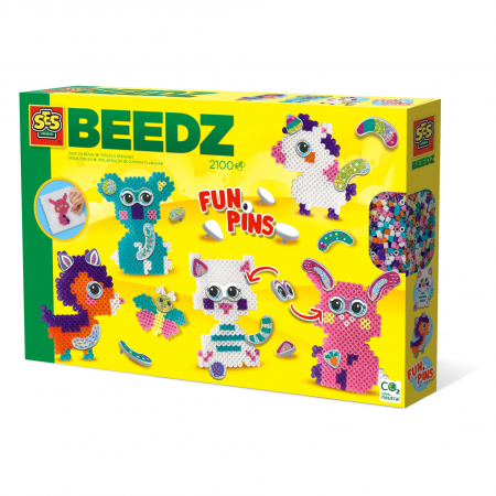 Jucarii copii si bebe - Set creativ copii Beedz – Margele de calcat Funpins animale