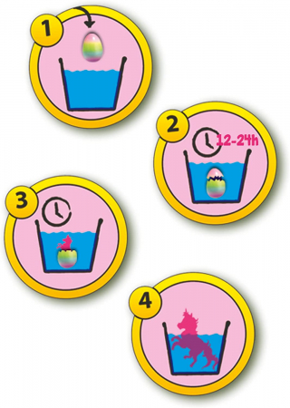 Set oua de jucarie pentru copii cu unicorni care eclozeaza in apa [4]