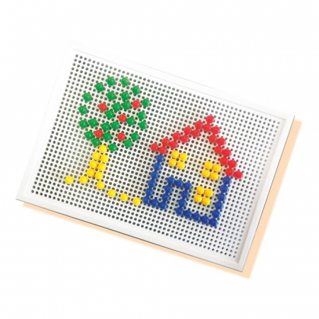 Set creativ mozaic - Tabla de jucarie mozaic cu pini colorati [5]