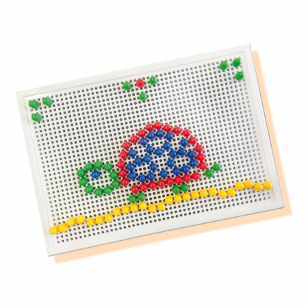 Set creativ mozaic - Tabla de jucarie mozaic cu pini colorati [4]