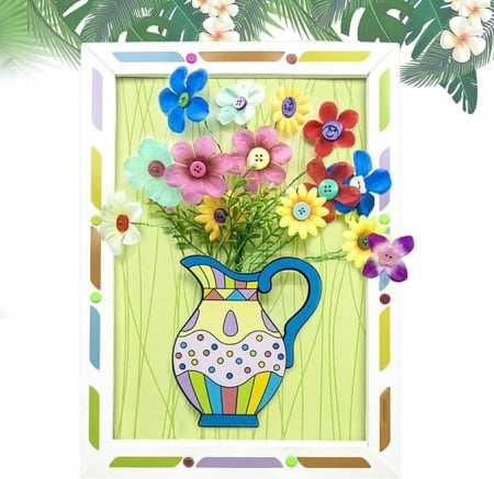 Jucarii fete - Set creativ pentru lucru manual, DIY, Creaza Vaza cu flori