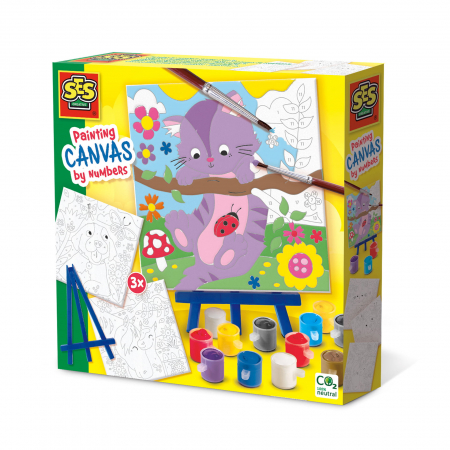 Copii 3 ani+ - Set creativ - Pictura pe numere Animale de companie (3 panze)