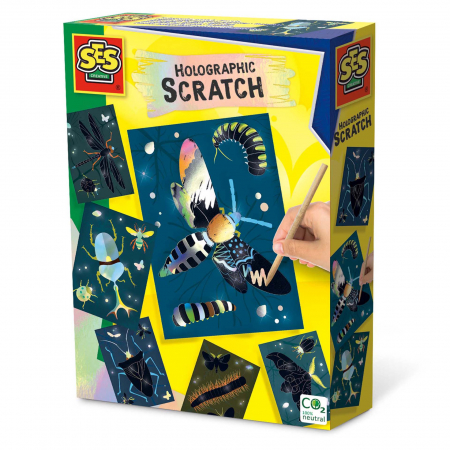 Jucarii copii si bebe - Set creativ - Razuieste insecte holografice