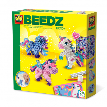 Copii 3 ani+ - Set creativ - Tablou margele de calcat - Unicorni