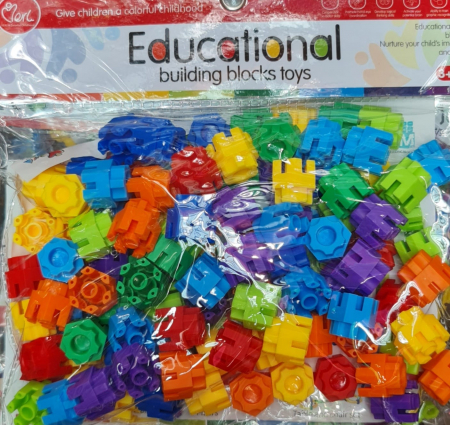 Reduceri - Idei de cadouri! - Set de construcție cu 100  de piese pentru copii - 6 puncte de imbinare, Joc creativ educativ
