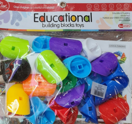 Copii 3 ani+ - Set de construcție cu 16  de piese pentru copii - model tuburi, Joc creativ și distractiv pentru dezvoltarea abilităților