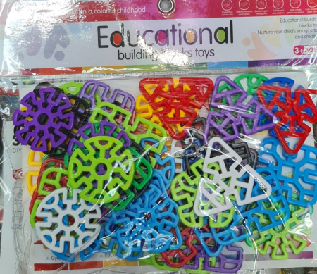 Copii 3 ani+ - Set de construcție cu 40  de piese pentru copii - Fulgii geometrici