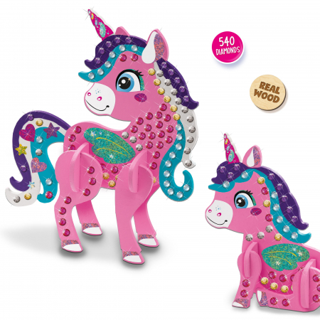 Set de pictura pentru copii cu diamante adezive si unicorn [3]