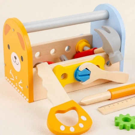 Set Educativ si Creativ DIY, Trusa din Lemn cu Scule [2]
