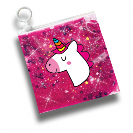 Set de mixat slime roz cu sclipici si margele - Unicorn [1]