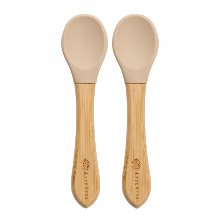 Set Lingurite din bambus, AppeKids - Bubble Beige [5]