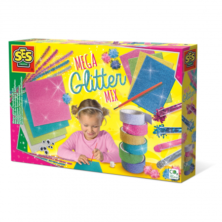Jucarii Montessori - Set mare de lucru manual pentru copii cu mix de sclipici