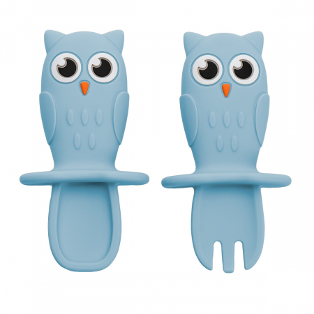 Set Tacamuri din silicon, AppeKids, OWL - Aqua Blue [4]