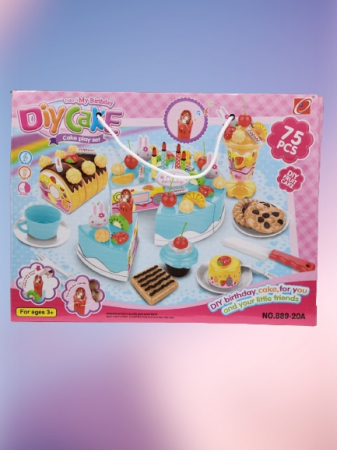 Copii 3 ani+ - Set Tort jucarie aniversar 75 piese