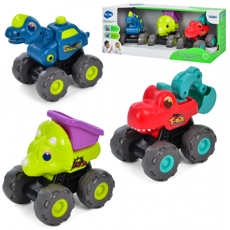 Copii 3 ani+ - Set Vehicule Dinozauri Cu Sistem Pull-back