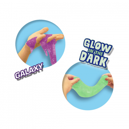 Slime colorat fluorescent cu sclipici pentru copii (2x120 gr.) [3]